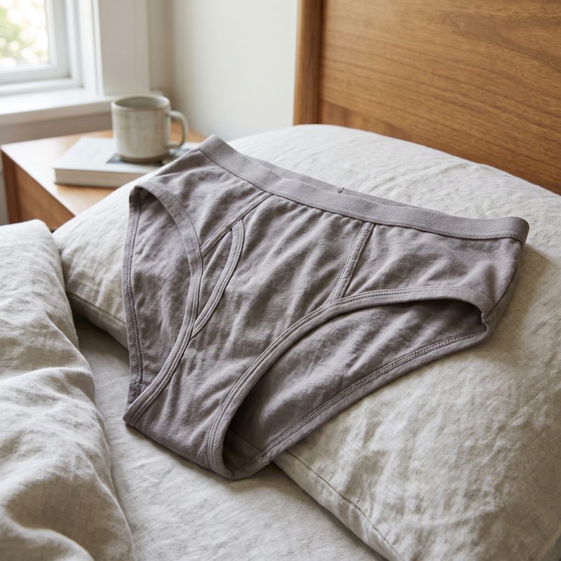 Ropa interior y calcetines usados en un entorno adulto discreto