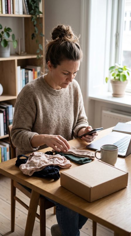 Creadora hablando por chat sobre una petición y sus productos