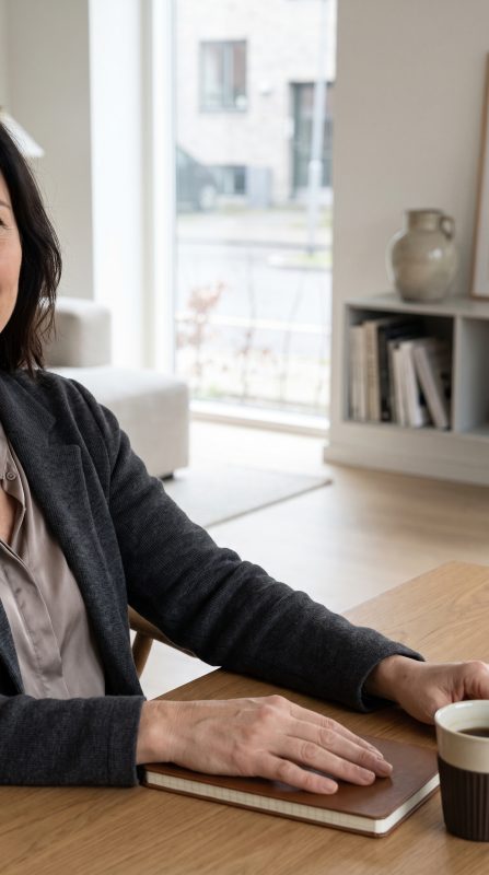 Retrato anónimo de una creadora adulta que no muestra la cara