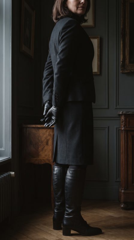 botas de cuero de estética femdom