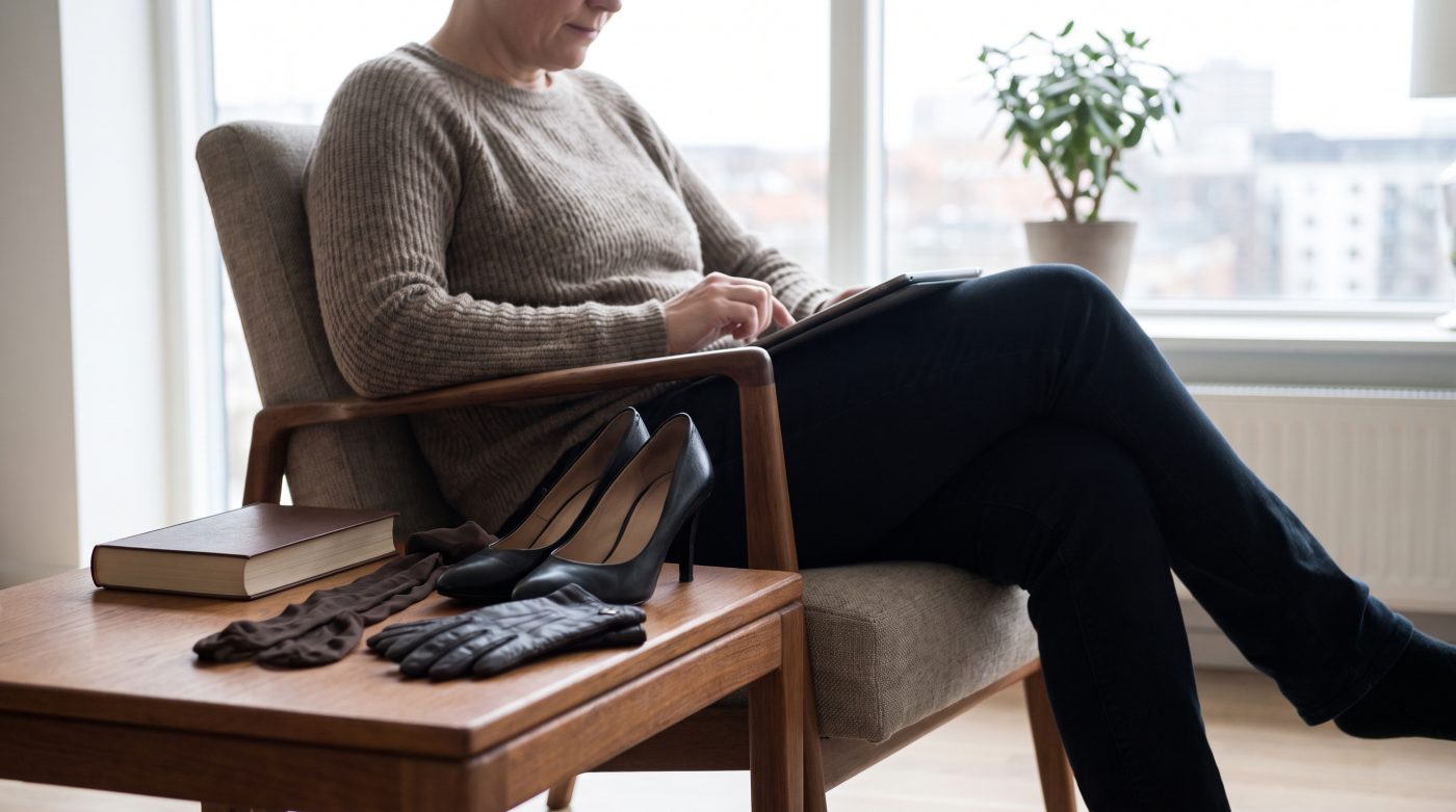 persona adulta haciendo un test BDSM en una tablet